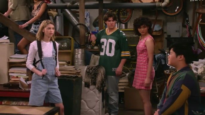 That '90s Show cast in the basement