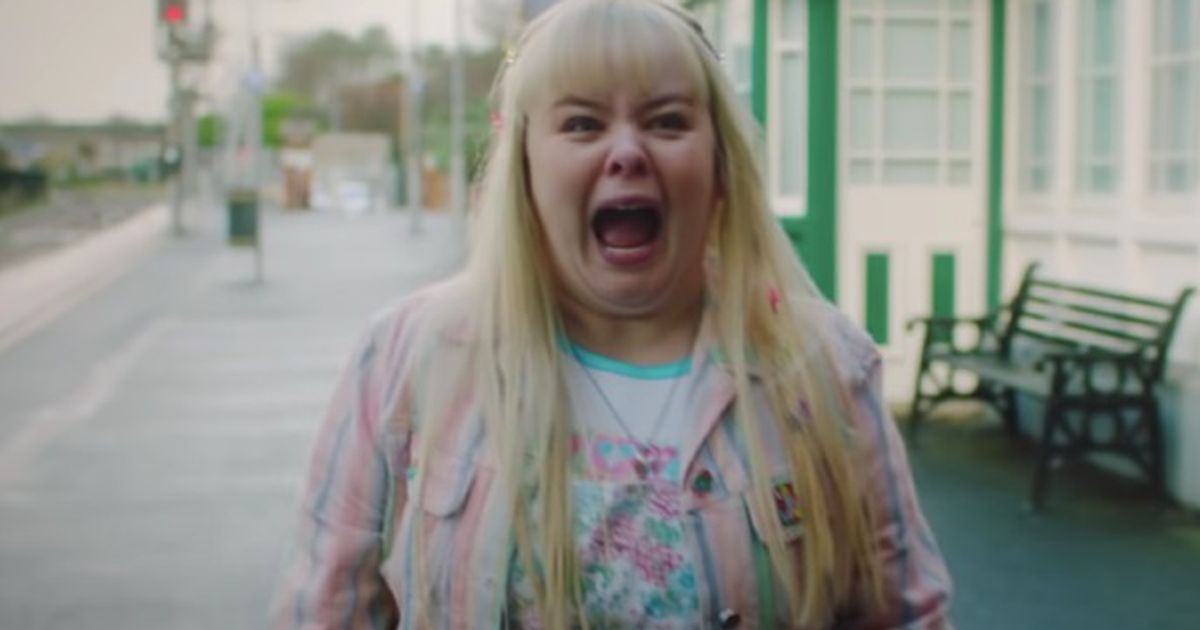 Derry Girls Season 3 Nicola Coughlan as Clare Devlin screaming in the street