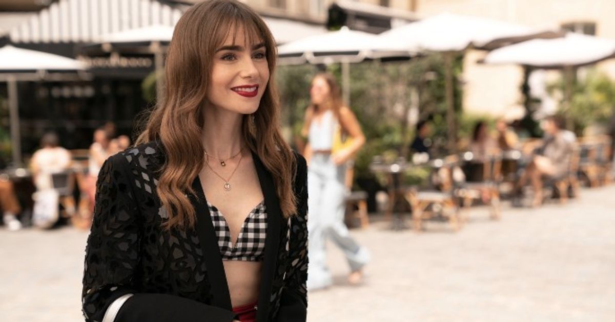 Emily in paris season 3 Lily Collins as Emily Cooper wearing a bikini at the beach