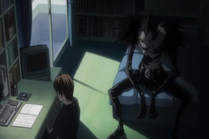 Light Yagami and Ryuk in Death Note.