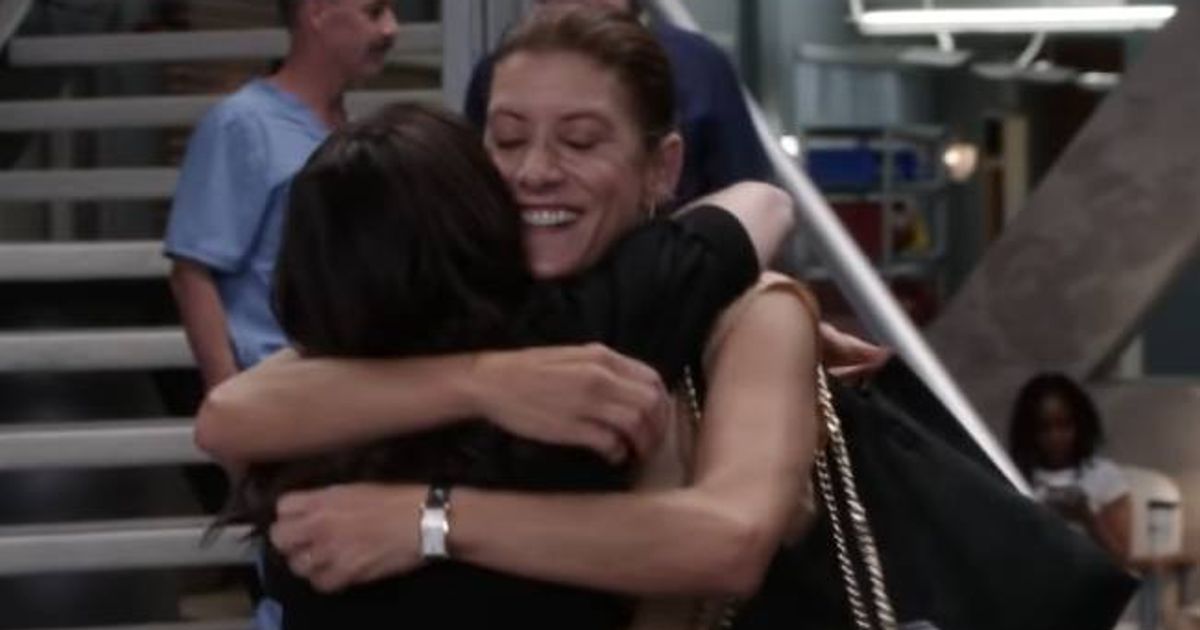 Addison Montgomery hugs Amelia Shepherd. 