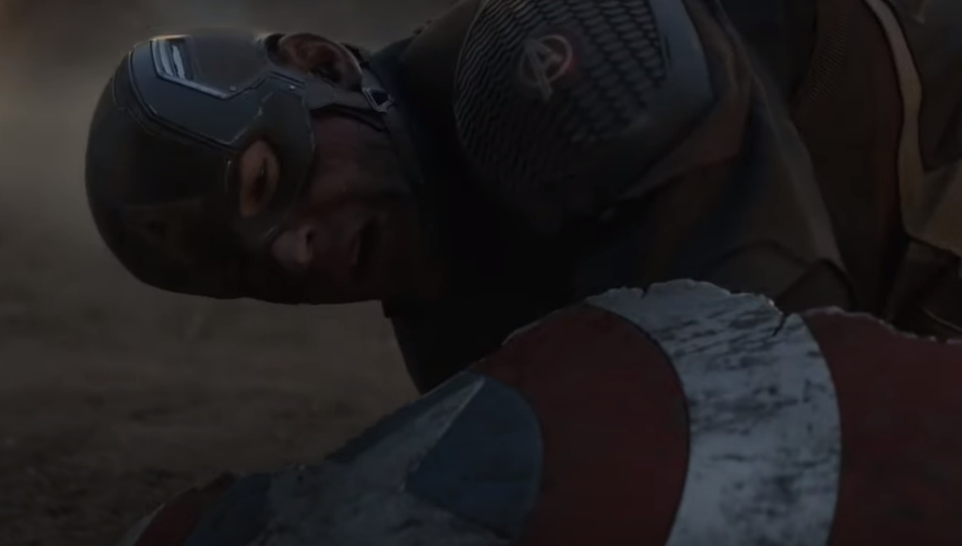Thanos slices Captain America's Vibranium shield in half