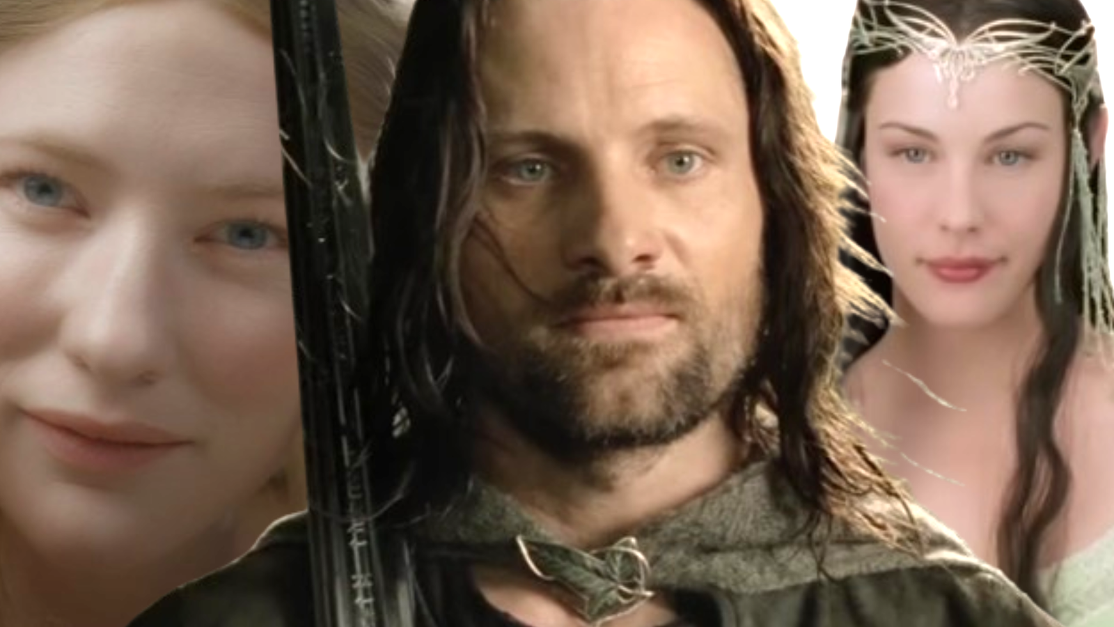 The Lord of the Rings trilogy characters Galadriel, Aragorn and Arwen