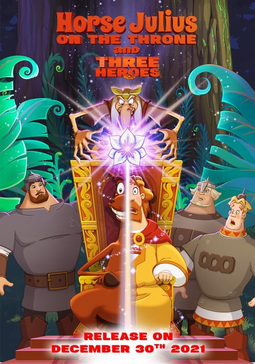 Horse Julius on the throne and Three Heroes poster
