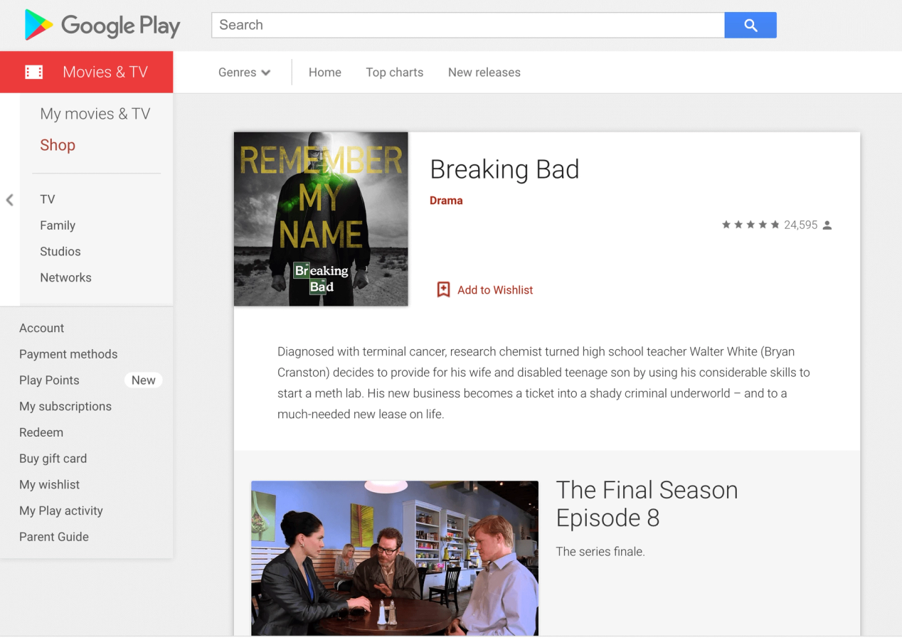 Breaking Bad Google Play
