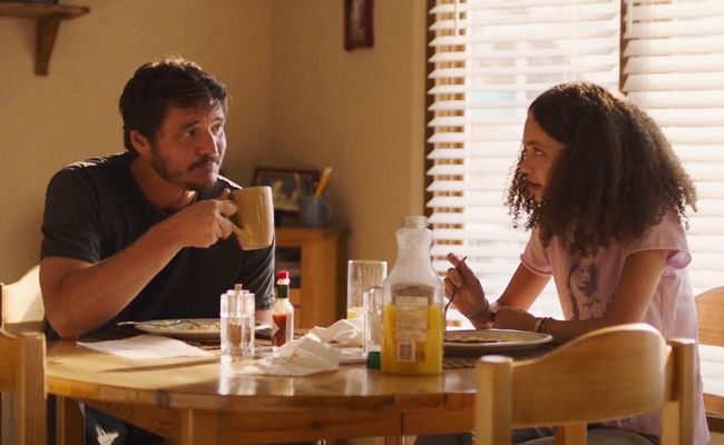 Pedro Pascal as Joel, Nico Parker as Sarah in The Last of Us breakfast scene