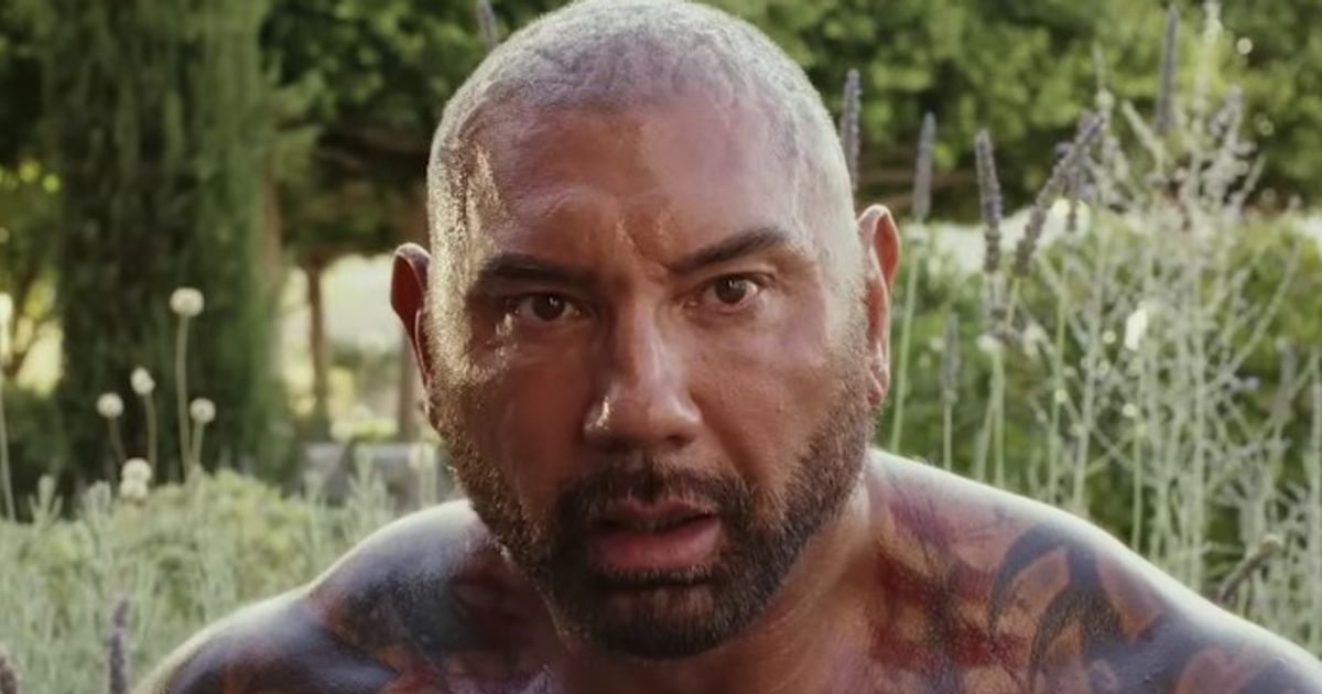 Dave Bautista's head wrinkles appear on Glass Onion: A Knives Out Mystery