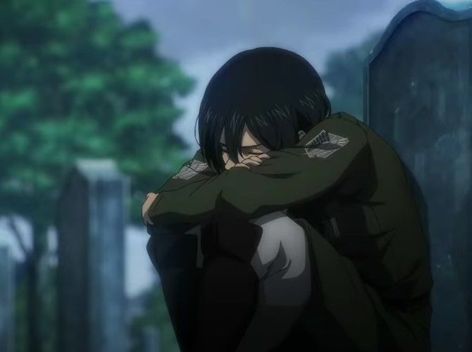 MIkasa mourning for Sasha on Attack on Titan Season 4