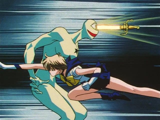 Sailor Uranus fighting a Germatoid puppet