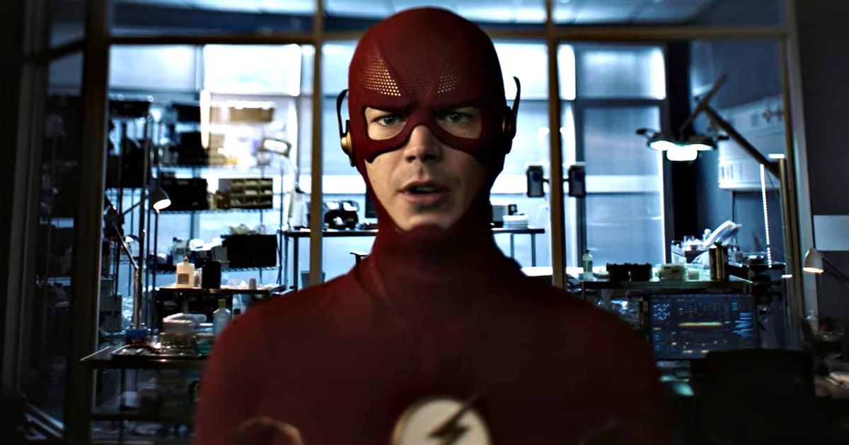 Grant Gustin's Flash close-up view