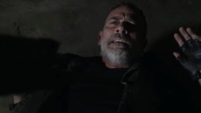 The Walking Dead Season 11 Part 3 Jeffrey Dean Morgan as Negan holds hands up