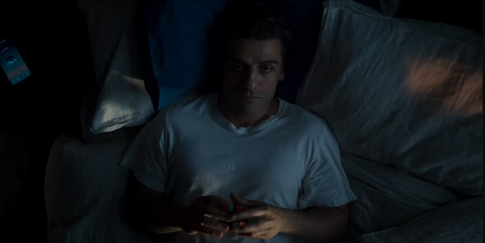 Marc Spector is lying in bed thinking about his life as Moon Knight, the new superhero in the Marvel Cinematic Universe who suffers from a form of mental illness
