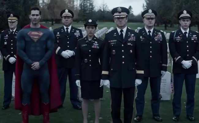 Superman and Lois Season 2 finale Superman stands with officers