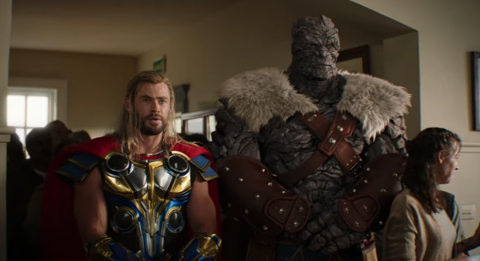 Chris Hemsworth and Taika Waititi in Thor: Love and Thunder