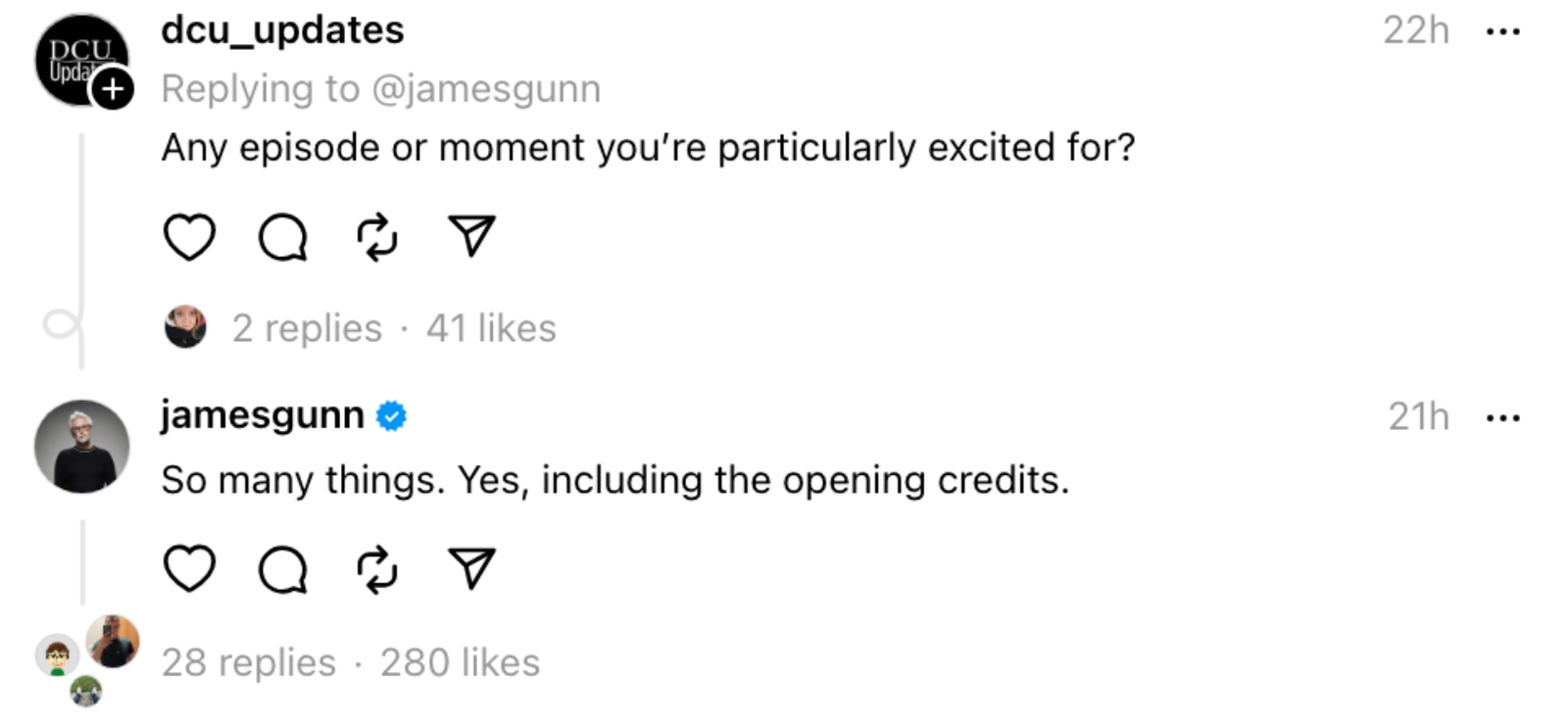 James Gunn on Threads