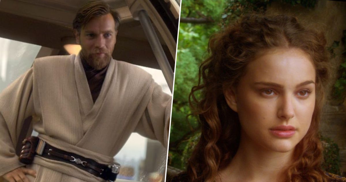 Split image of Obi-Wan Kenobi and Padme