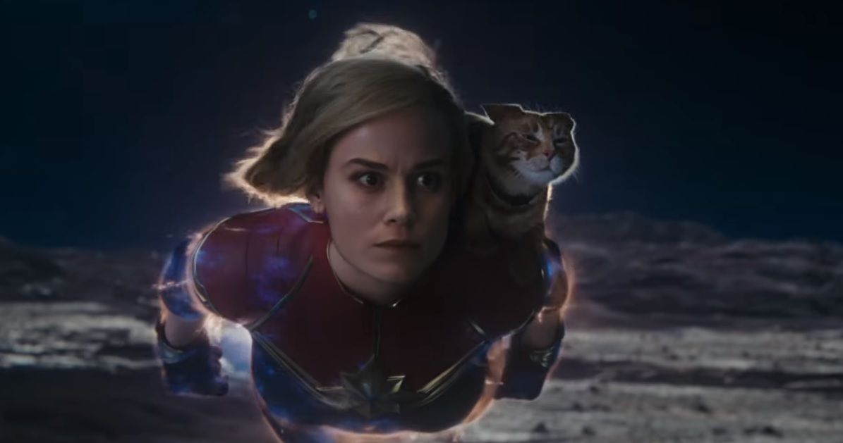 Captain Marvel and Goose soaring