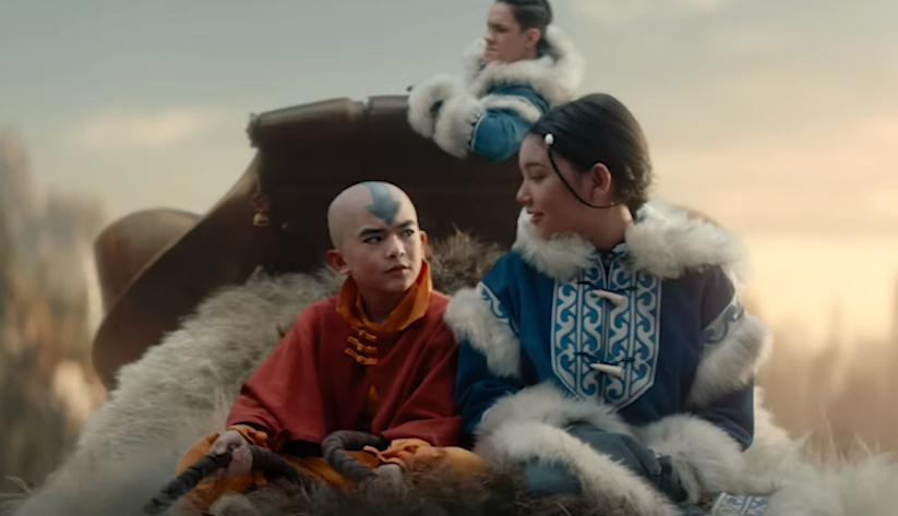 Aang, Sokka and Katara on Appa