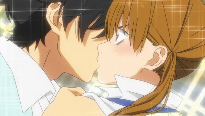 Haru and Shizuku kissing.
