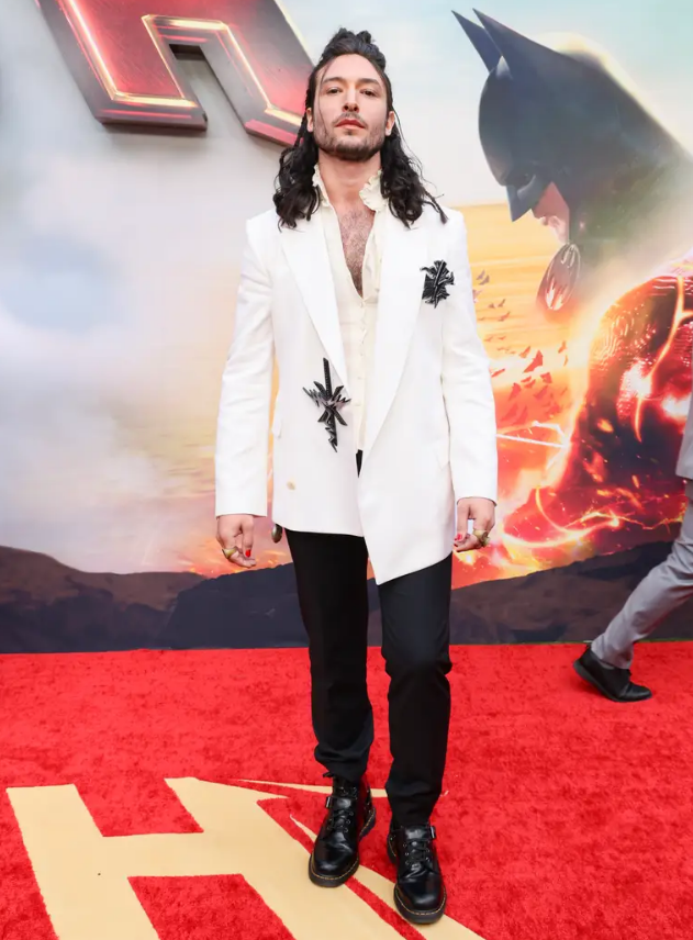 Ezra Miller Makes First Public Appearance At The Flash Premiere