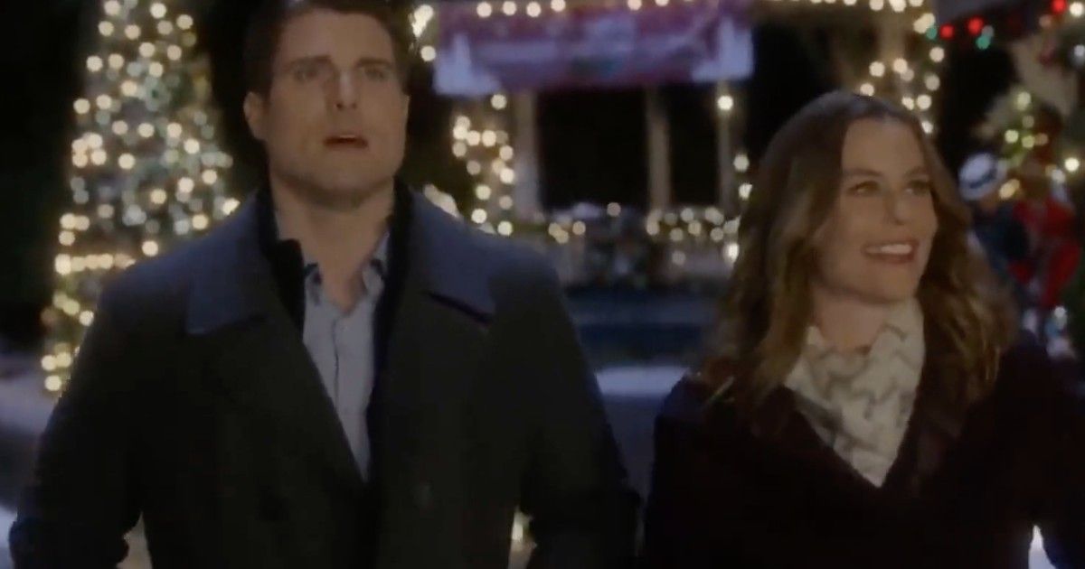 Christmas in Evergreen movies in order: Teddy Sears as Ryan Bellamy, Ashley Williams as Allie Shaw 