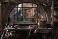 Guillermo del Toro's Pinocchio with Guillermo del Toro peeking through window